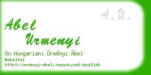 abel urmenyi business card