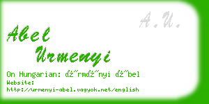 abel urmenyi business card